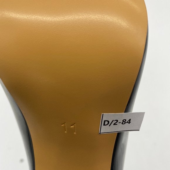 YDN Black Pointed Toe Chunky High Heel Pumps - Picture 10 of 12